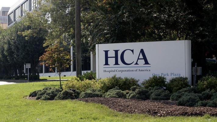 A sign at HCA headquarters