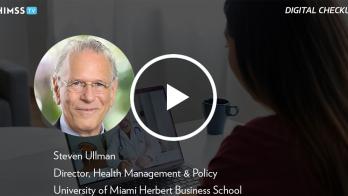 Steven Ullman at the University of Miami_ Telehealth on laptop photo: David Espejo/Getty Images